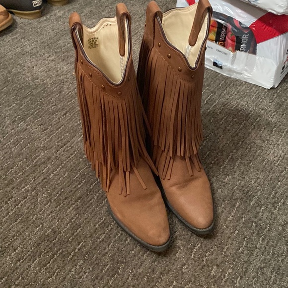 Old West Shoes - Fringe leather boots